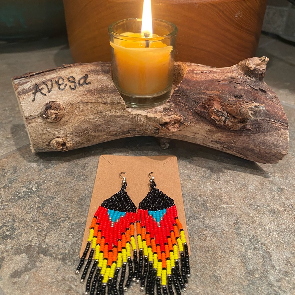 Vibrant Beaded Fringe Earrings